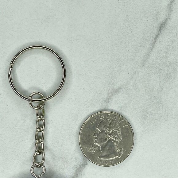 Silver Tone Glitter C Monogram Initial Letter Keyring Keychain - Picture 6 of 7